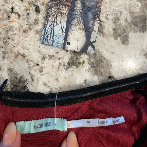 Black and Burgundy Sexy Lace Peplum Night Out Dress - NWT - Size Medium - Picture 8 of 8